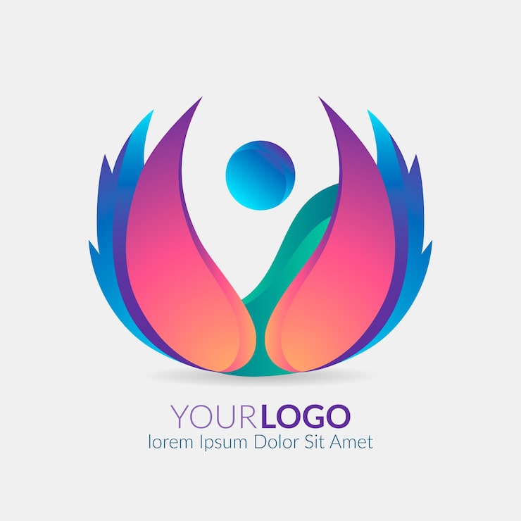 Miễn phí Vector thiết kế phẳng logo trừu tượng gradient