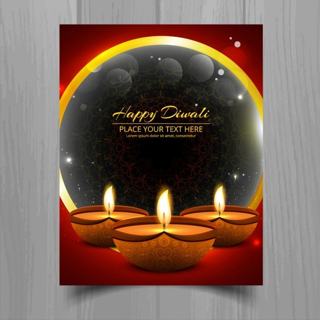 Miễn phí Vector tờ rơi diwali bằng vàng trừu tượng