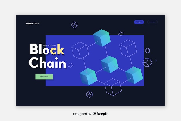 Miễn phí Vector trang đích blockchain