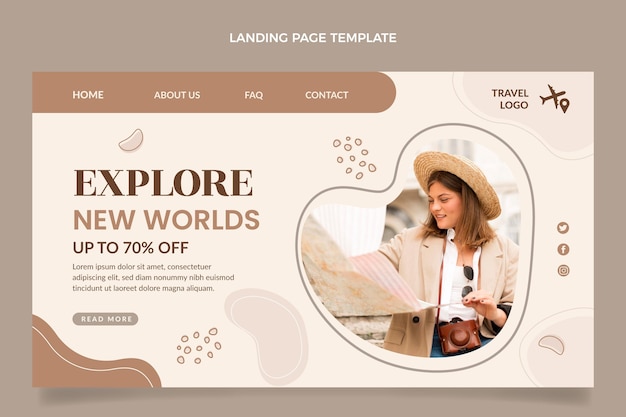 Miễn phí Vector trang đích du lịch phẳng