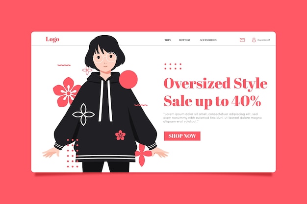 Miễn phí Vector trang đích khuyến mãi thời trang