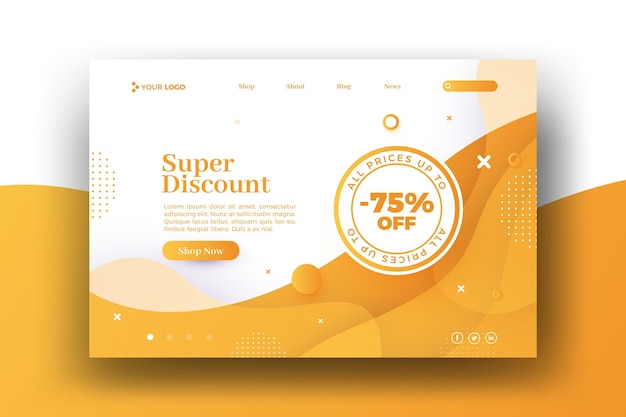 Miễn phí Vector trang đích web bán siêu giảm giá