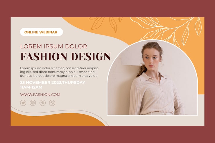 Miễn phí Vector webinar thiết kế thời trang thiết kế phẳng