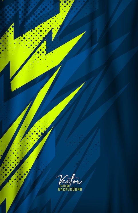 Vector abstracto dinámico de rayo azul y amarillo