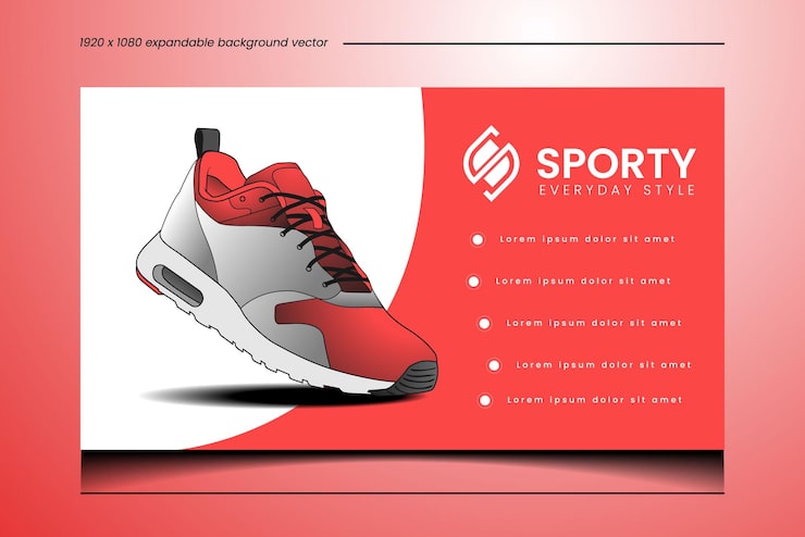 Vector banner de bienvenida de tema de moda de zapatos