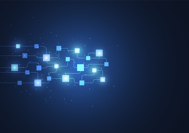 Vector banner de concepto blockchain