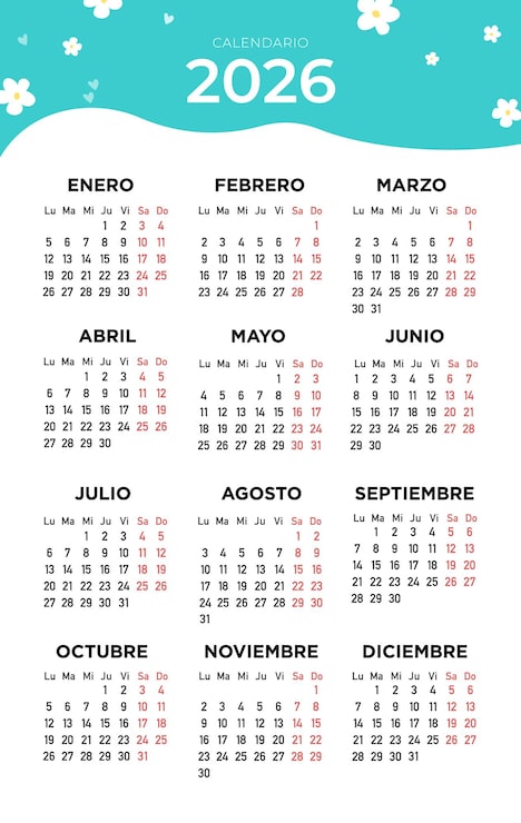 Calendario 2026 en español