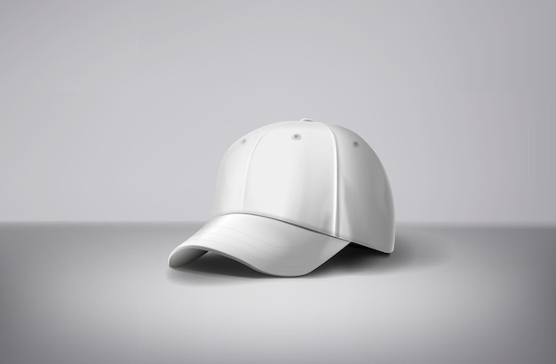 Vector capas de béisbol blancas en un fondo gris para la marca y la publicidad