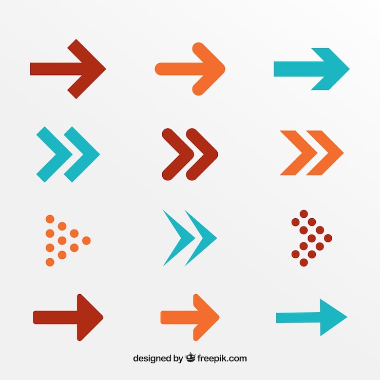 Vector colección de flechas en diseño plano