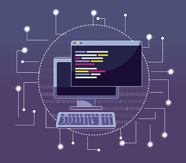 Vector concepto de codificación del programa