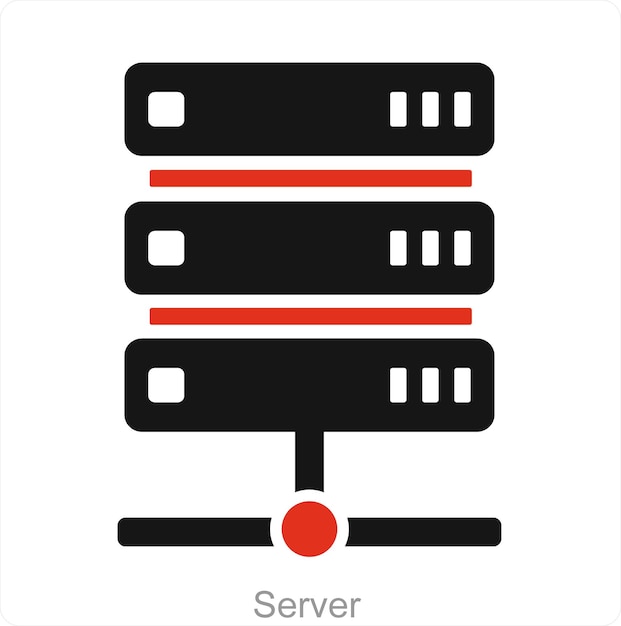 Vector concepto de servidor y icono de datos