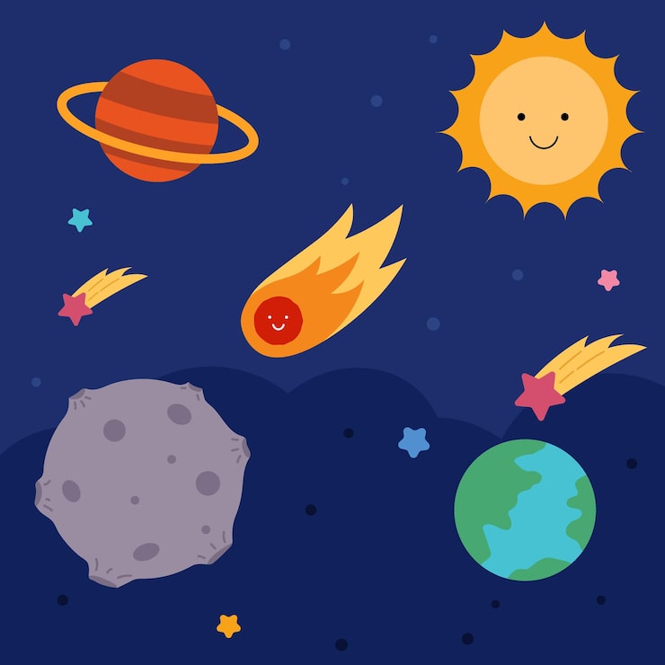 Vector conjunto de elementos de ilustración espacial