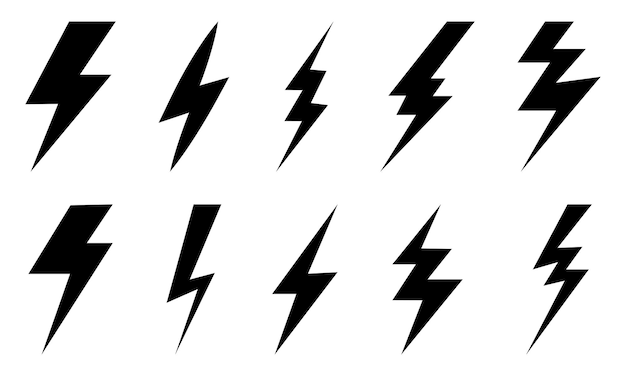 Vector conjunto de iconos de rayo