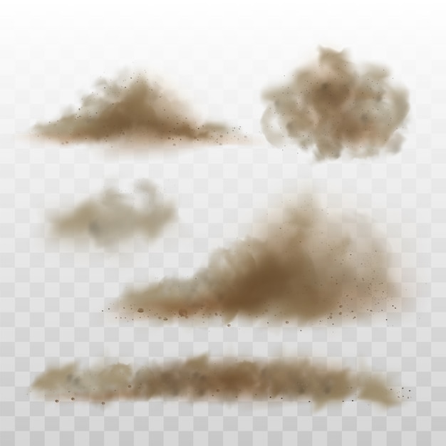 Vector conjunto de nube de arena de polvo