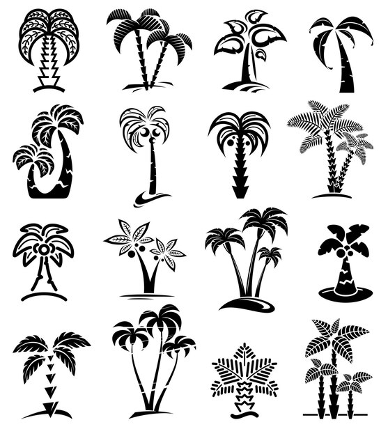 Vector conjunto de palmas colección de íconos palmas vector