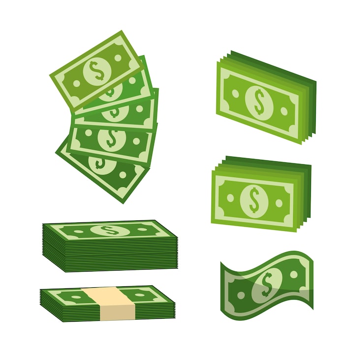 Vector cuenta verde dolar dinero
