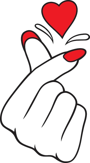 Vector dedo corazón (te amo)
