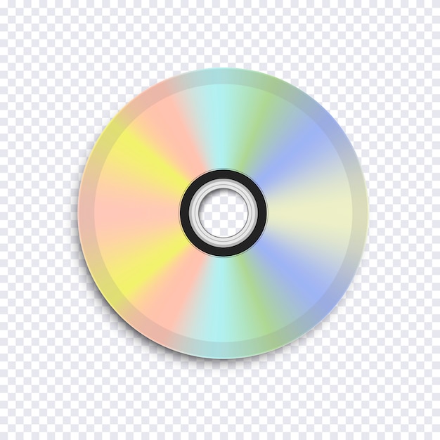 Vector disco de cd de vector realista en transparente