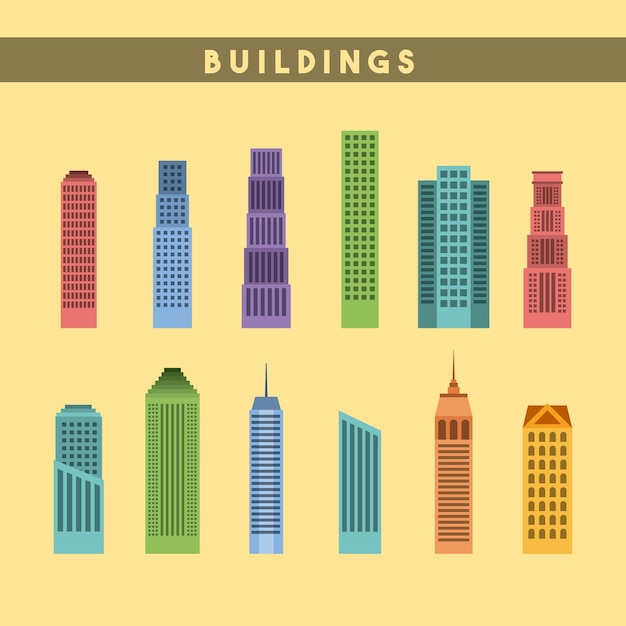 Vector edificios ciudad infografía presentación