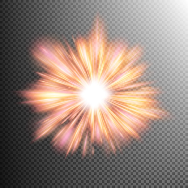 Vector efecto de luz explosión de estrella.