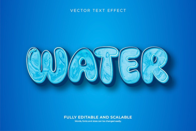 Vector efecto del texto del agua