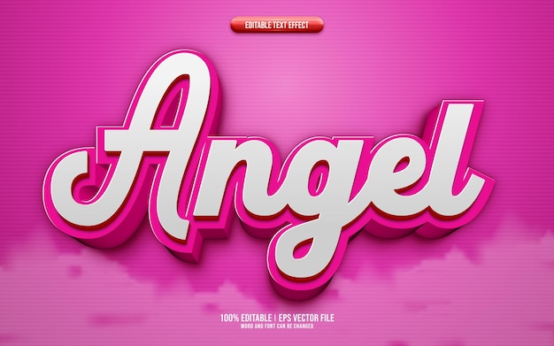 Vector efecto de texto editable ángel 3d