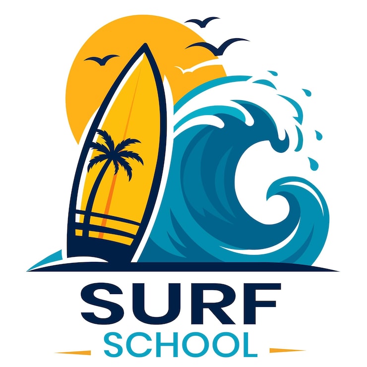 Vector escuela de surf