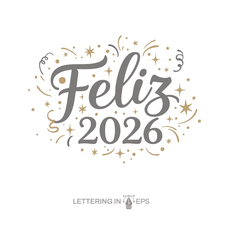 Vector feliz 2026: una celebración festiva de año nuevo