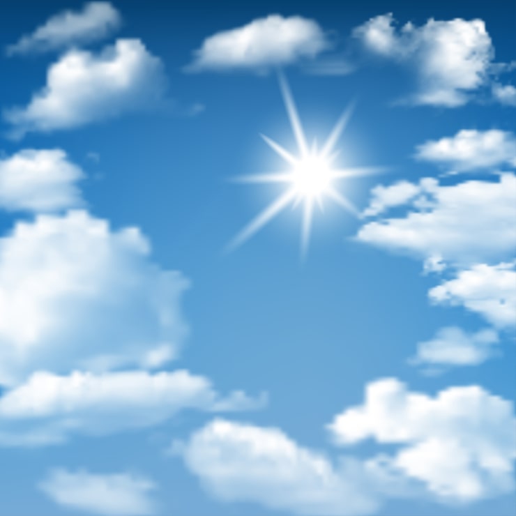 Vector fondo de cielo azul soleado cloudscape
