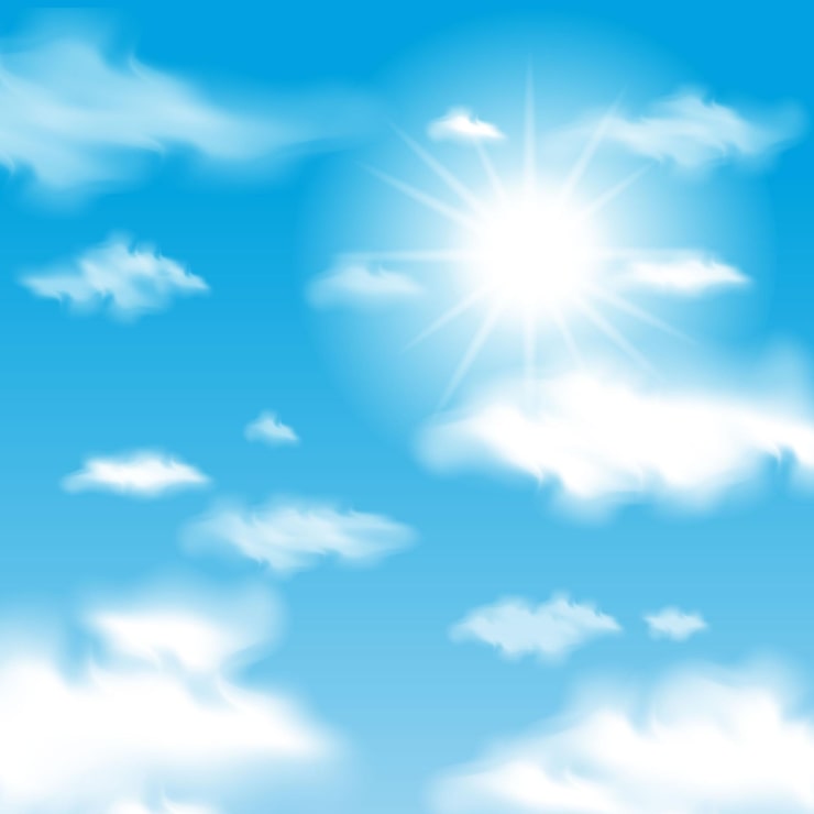 Vector el fondo del cielo azul soleado