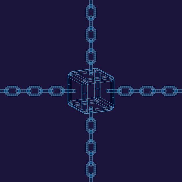 Vector fondo de esquema de cadena de bloques