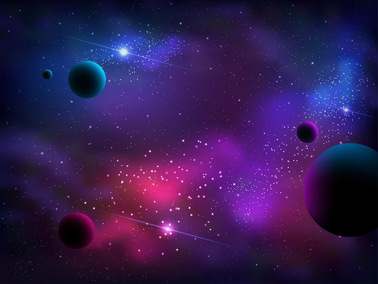 Vector fondo de galaxia cósmica con nebulosa