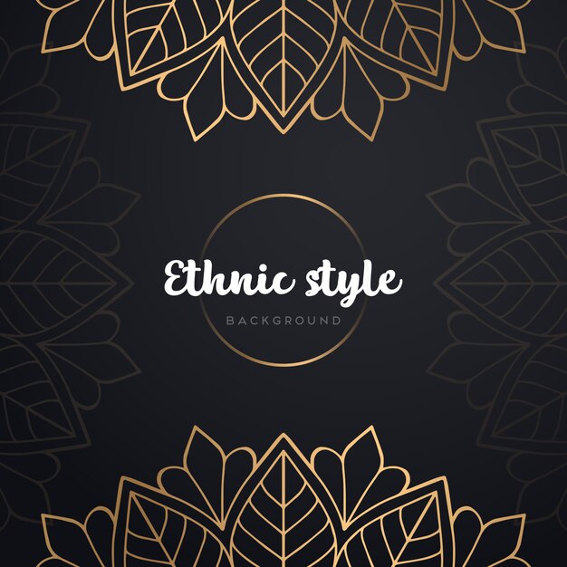 Vector fondo oscuro con mandala de flores