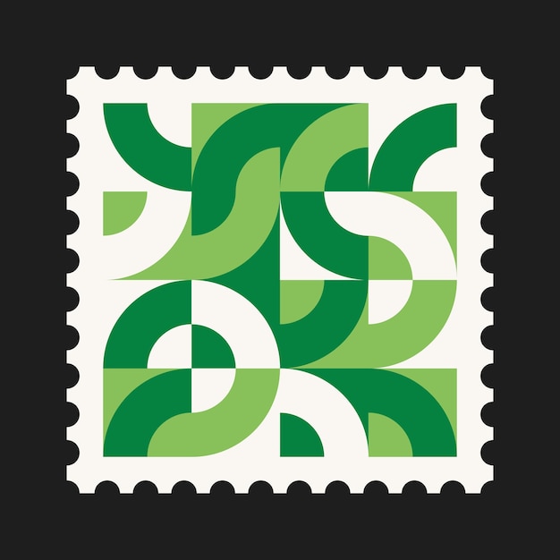 Vector fondo de vector geométrico de sello postal verde