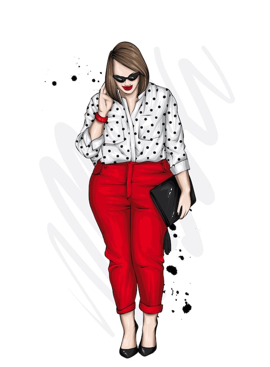 Vector hermosa chica en ropa elegante