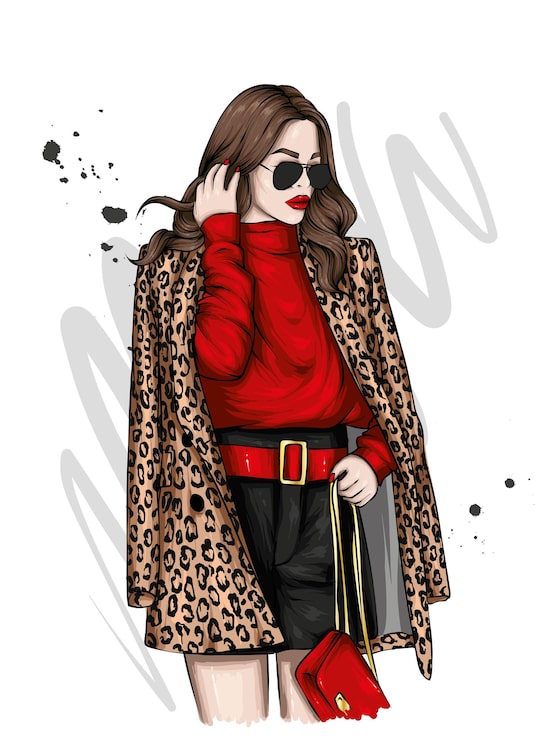 Vector hermosa chica en ropa elegante