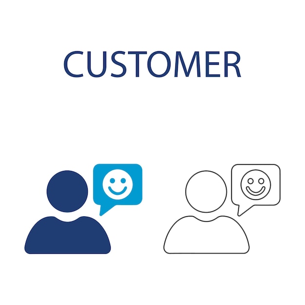 Vector icono de comentarios de clientes satisfechos