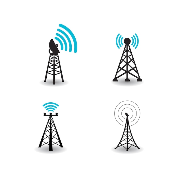 Vector icono de la torre de la red