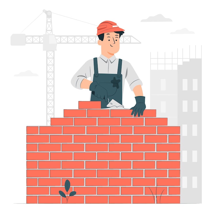 Vector ilustración del concepto de albañil