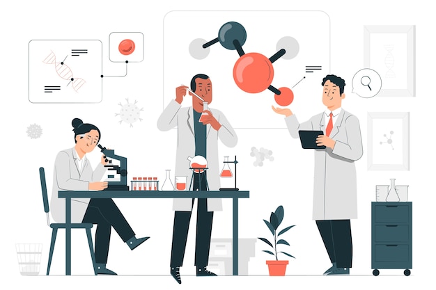 Vector ilustración del concepto de investigadores