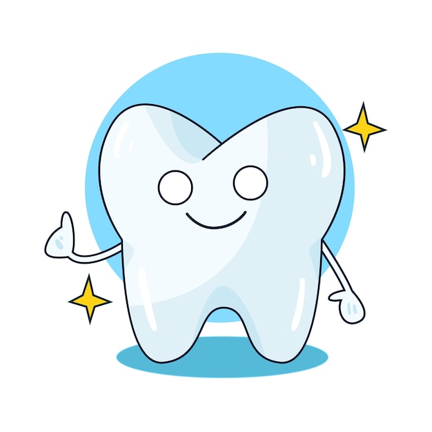 Vector ilustración, de, diente