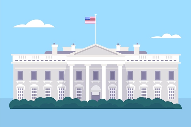 Vector ilustración de edificio de casa blanca