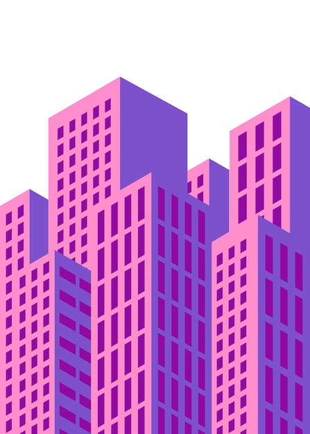 Vector ilustración de edificios urbanos de stock.
