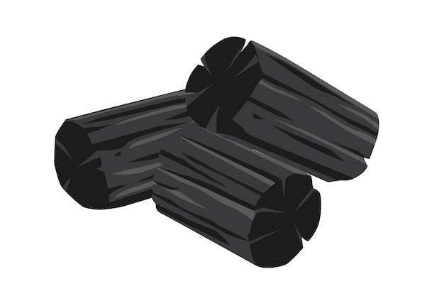 Vector ilustración vectorial de carbón aislada sobre un fondo blanco