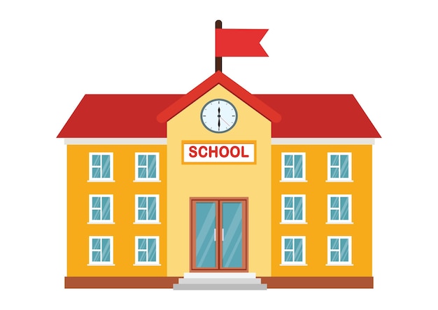 Vector ilustración vectorial del edificio de la escuela secundaria vector school building