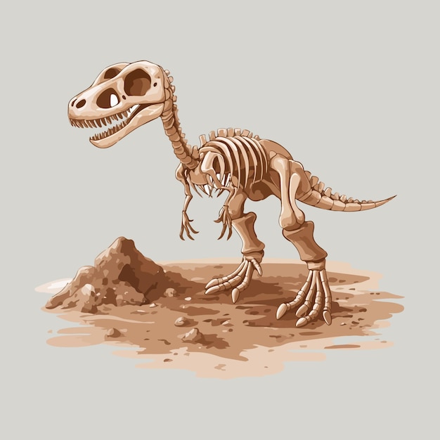 Vector ilustración vectorial del esqueleto de estegosaurio
