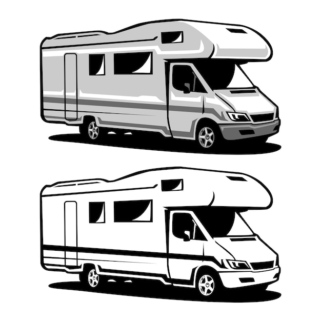 Vector ilustración de vehículo de autocaravana