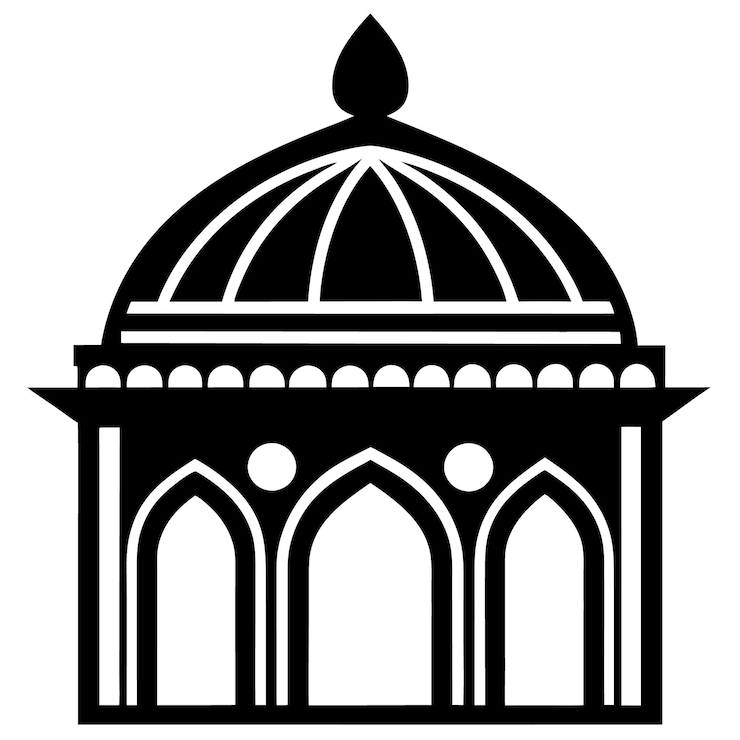 Vector una imagen en blanco y negro de un edificio con una cúpula en él