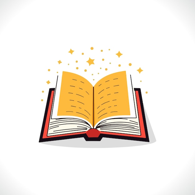 Vector libro, vector, arte, ilustración, de, un, libro