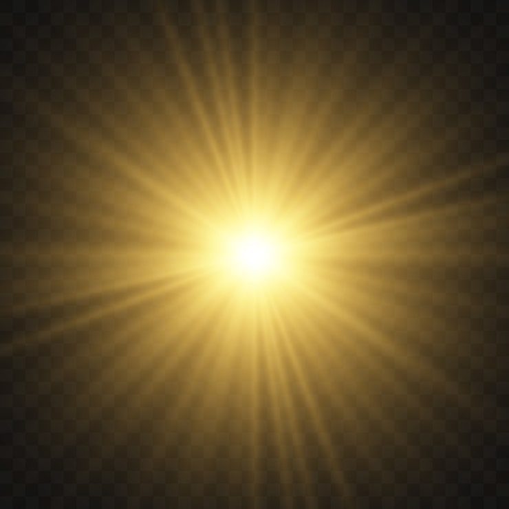 Vector luz solar transparente